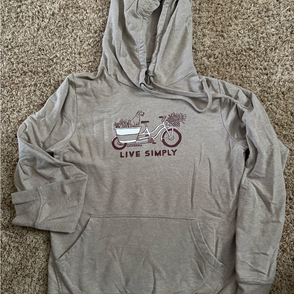 Gray Hoodie with Bicycle Graphic